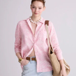 J Crew Classic-fit soft gauze shirt in tossed floral